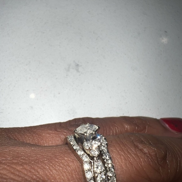 3 Piece Diamond Ring Bridal Set size 7 - Picture 5 of 5